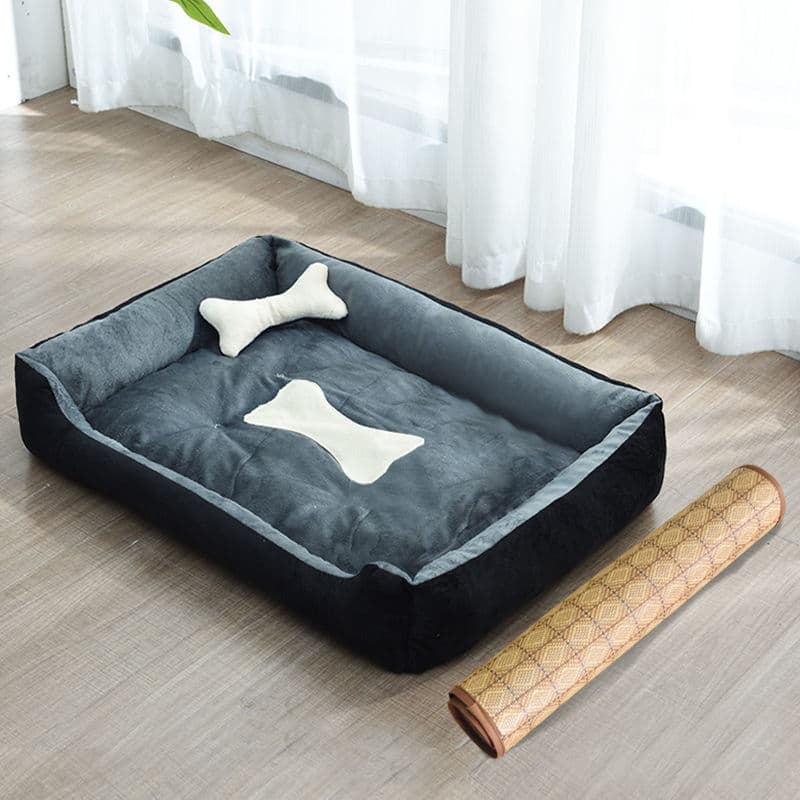 Zoolivo Premium Dog Bed in Black Grey color